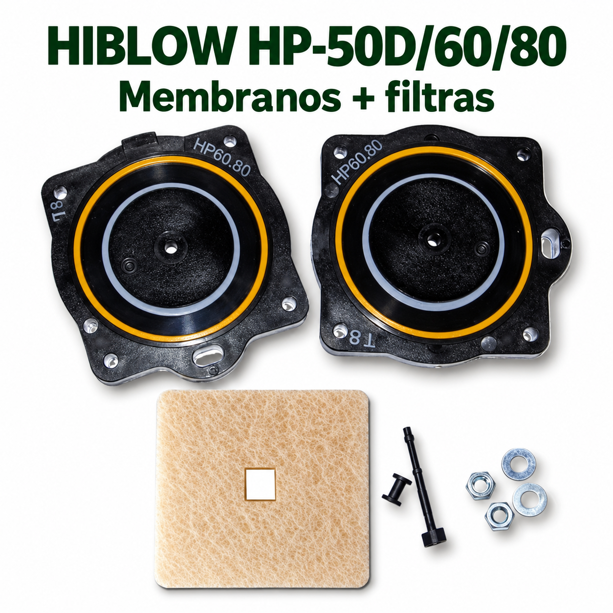 HIBLOW HP-50D/60/80 membranų komplektas ir oro filtras