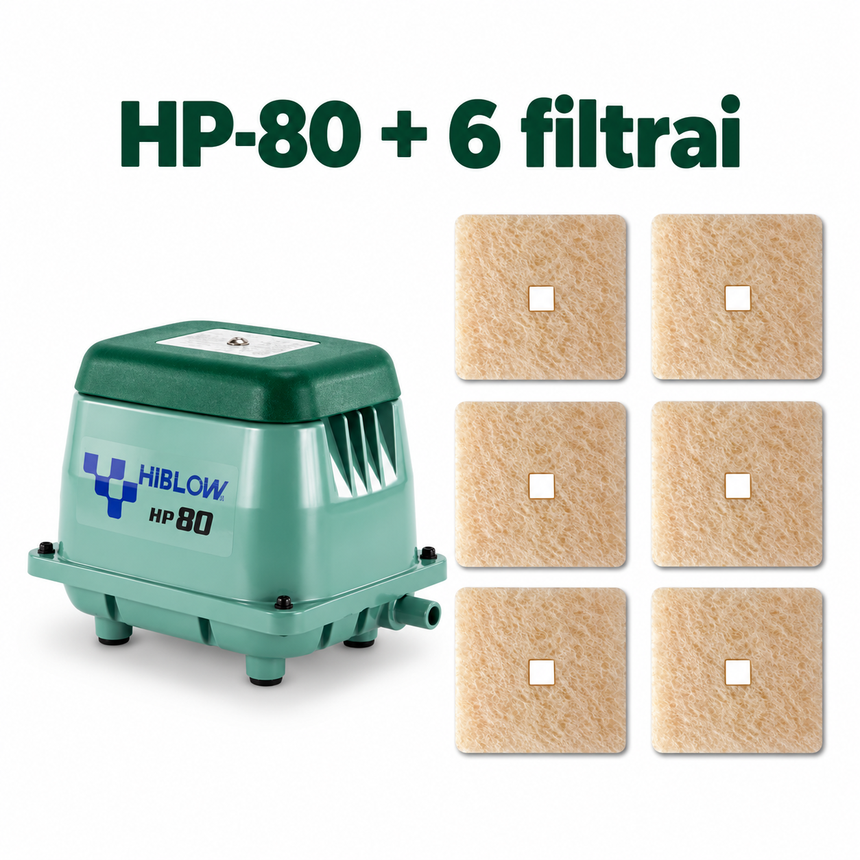 HIBLOW HP-80 orapūtė ir 6 papildomi oro filtrai